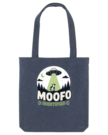 Moofo Identified Funny UFO Cow Alien Abduction Retro Sci Fi Humor Midnight Blue