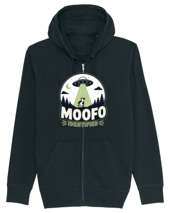 Moofo Identified Funny UFO Cow Alien Abduction Retro Sci Fi Humor Black