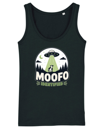 Moofo Identified Funny UFO Cow Alien Abduction Retro Sci Fi Humor Black