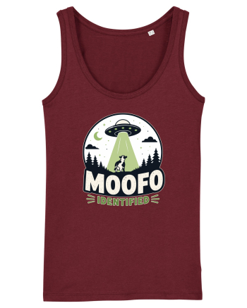 Moofo Identified Funny UFO Cow Alien Abduction Retro Sci Fi Humor Burgundy