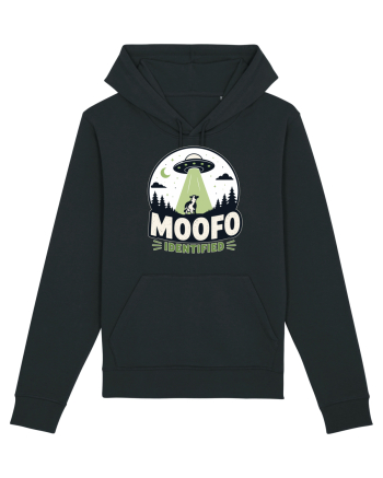 Moofo Identified Funny UFO Cow Alien Abduction Retro Sci Fi Humor Black