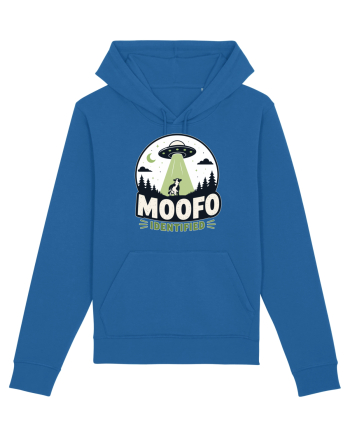 Moofo Identified Funny UFO Cow Alien Abduction Retro Sci Fi Humor Royal Blue