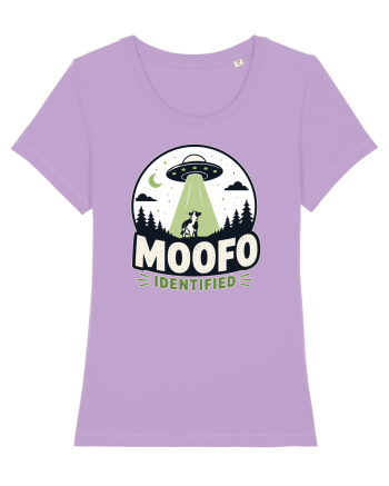 Moofo Identified Funny UFO Cow Alien Abduction Retro Sci Fi Humor Lavender Dawn