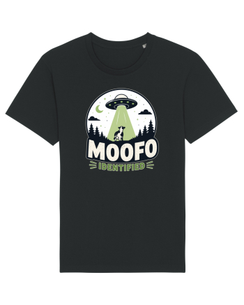 Moofo Identified Funny UFO Cow Alien Abduction Retro Sci Fi Humor Black