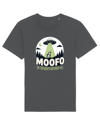 Moofo Identified Funny UFO Cow Alien Abduction Retro Sci Fi Humor Anthracite
