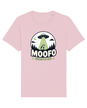 Moofo Identified Funny UFO Cow Alien Abduction Retro Sci Fi Humor Cotton Pink
