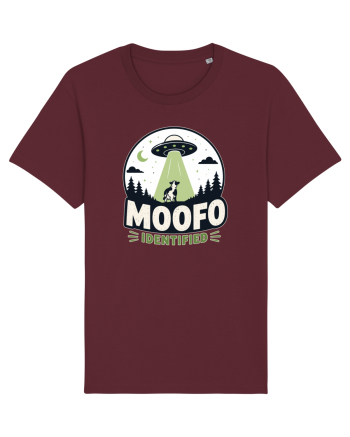 Moofo Identified Funny UFO Cow Alien Abduction Retro Sci Fi Humor Burgundy