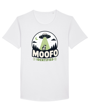 Moofo Identified Funny UFO Cow Alien Abduction Retro Sci Fi Humor White