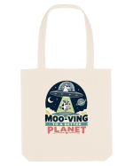 Ma mut pe alta planeta. Moo-Ving To A Better Planet Funny Unicorn UFO Cow Sacoșă textilă