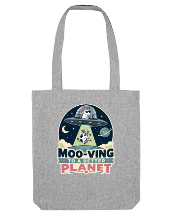 Ma mut pe alta planeta. Moo-Ving To A Better Planet Funny Unicorn UFO Cow Heather Grey