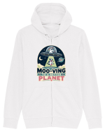Ma mut pe alta planeta. Moo-Ving To A Better Planet Funny Unicorn UFO Cow Hanorac cu fermoar Unisex Connector