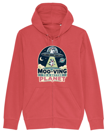 Ma mut pe alta planeta. Moo-Ving To A Better Planet Funny Unicorn UFO Cow Carmine Red