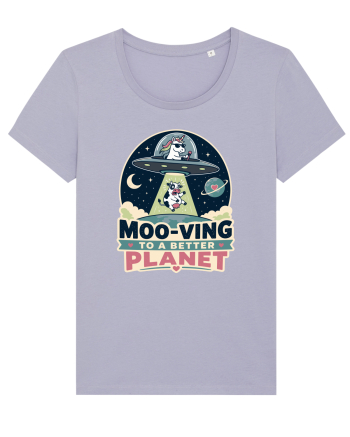 Ma mut pe alta planeta. Moo-Ving To A Better Planet Funny Unicorn UFO Cow Lavender