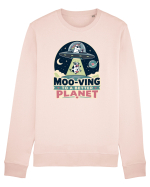 Ma mut pe alta planeta. Moo-Ving To A Better Planet Funny Unicorn UFO Cow Bluză mânecă lungă Unisex Rise