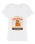 Cu pisici si religie. Christian Cat Lover Faith Apparel for Cat Owners Matt Tricou mânecă scurtă guler V Damă Evoker