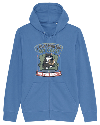 Funny Smart Cat Owner Humor Design for Cat Moms and Cat Dads Bright Blue