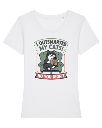 Funny Smart Cat Owner Humor Design for Cat Moms and Cat Dads White
