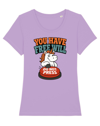You Have Free Will Do Not Press Funny Unicorn Philosophy Humor Lavender Dawn