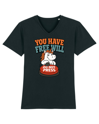 You Have Free Will Do Not Press Funny Unicorn Philosophy Humor Black