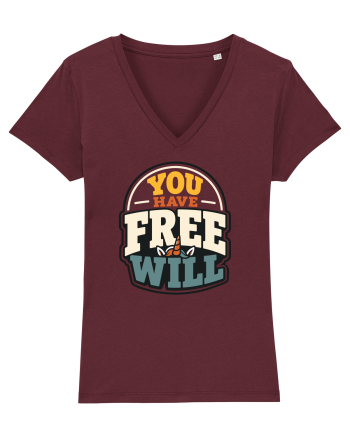 You Have Free Will Funny Philosophy Humor Unicorn Graphic Burgundy