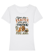 Esti exact cine crezi ca esti, cu pisici, motivational Tricou mânecă scurtă guler larg fitted Damă Expresser