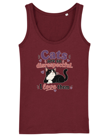 Funny Cat Lover Quote Disrespectful Cat Humor Sarcastic Feline Owner Burgundy
