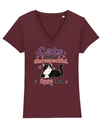 Funny Cat Lover Quote Disrespectful Cat Humor Sarcastic Feline Owner Burgundy