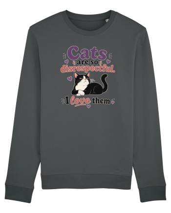 Funny Cat Lover Quote Disrespectful Cat Humor Sarcastic Feline Owner Anthracite