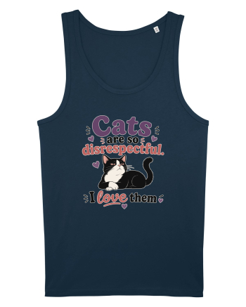 Funny Cat Lover Quote Disrespectful Cat Humor Sarcastic Feline Owner Navy