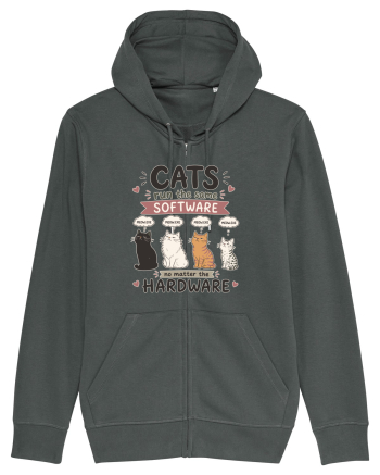 Funny Programmer Cat Lover Coding Humor Software Hardware Cat Quote Anthracite