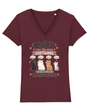 Funny Programmer Cat Lover Coding Humor Software Hardware Cat Quote Burgundy