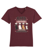 Funny Programmer Cat Lover Coding Humor Software Hardware Cat Quote Tricou mânecă scurtă guler V Bărbat Presenter