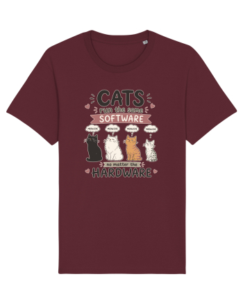 Funny Programmer Cat Lover Coding Humor Software Hardware Cat Quote Burgundy