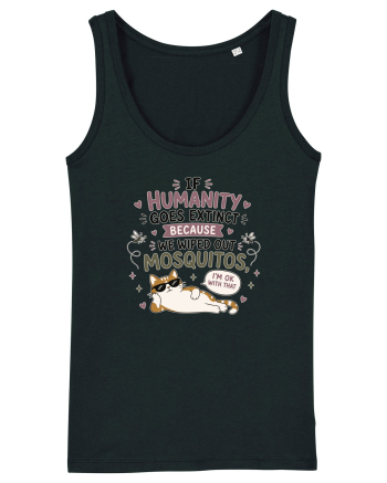 Funny Mosquito Hater Cat Lover Quote Anti Mosquito Humor Black