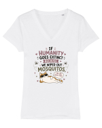 Funny Mosquito Hater Cat Lover Quote Anti Mosquito Humor Tricou mânecă scurtă guler V Damă Evoker