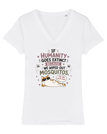 Funny Mosquito Hater Cat Lover Quote Anti Mosquito Humor White