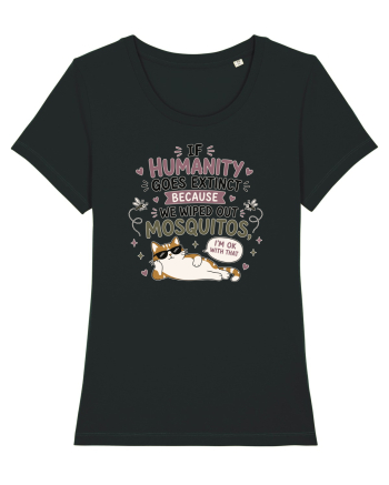 Funny Mosquito Hater Cat Lover Quote Anti Mosquito Humor Black