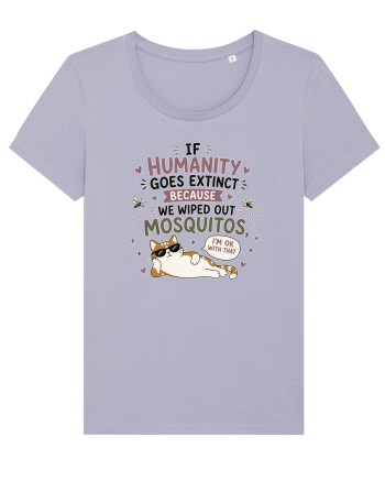 Funny Mosquito Hater Cat Lover Quote Anti Mosquito Humor Lavender