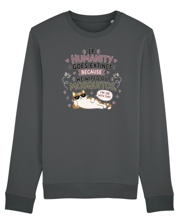 Funny Mosquito Hater Cat Lover Quote Anti Mosquito Humor Anthracite