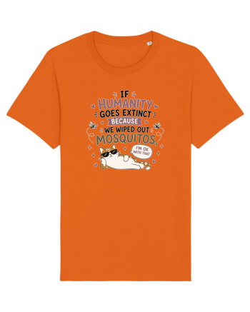 Funny Mosquito Hater Cat Lover Quote Anti Mosquito Humor Bright Orange