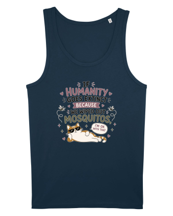 Funny Mosquito Hater Cat Lover Quote Anti Mosquito Humor Navy