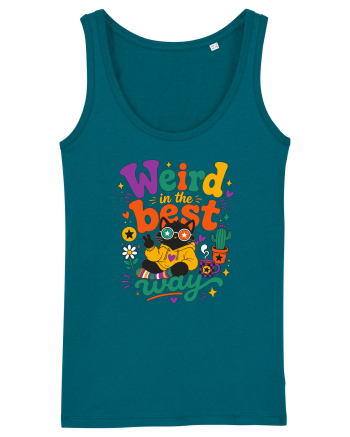Funny Black Cat Hippie Quote Weird In The Best Way Retro Cat Humor Ocean Depth
