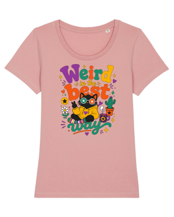 Funny Black Cat Hippie Quote Weird In The Best Way Retro Cat Humor Canyon Pink