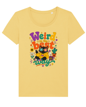 Funny Black Cat Hippie Quote Weird In The Best Way Retro Cat Humor Jojoba