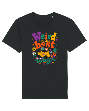 Funny Black Cat Hippie Quote Weird In The Best Way Retro Cat Humor Black