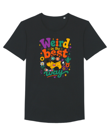 Funny Black Cat Hippie Quote Weird In The Best Way Retro Cat Humor Black