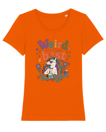Funny Unicorn Quote Weird In The Best Way Magical Unicorn Humor Bright Orange