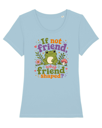 Cute Frog Meme If Not Friend Why Friend Shaped Funny Frog Humor Sky Blue