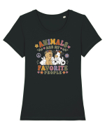 Funny Animal Lover Design for Pet Lovers and Introverts Tricou mânecă scurtă guler larg fitted Damă Expresser