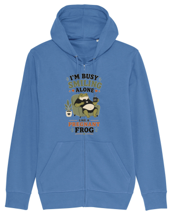 Funny Introvert Frog Design for Solitude Lovers and Quiet Personalities Bright Blue